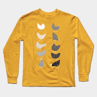 Chicken Themed Value Scale for Art Teacher Artist Long Sleeve T-Shirt